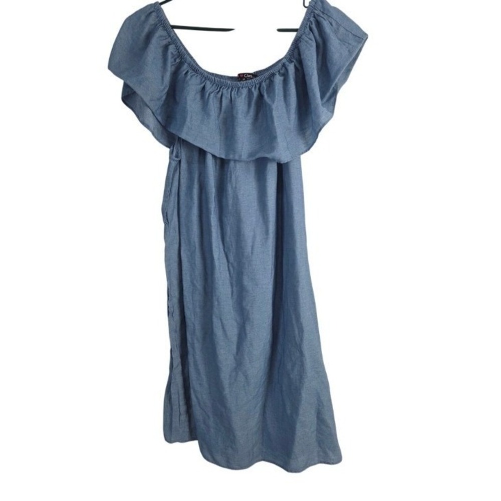 Love Chesley Coquette Off Shoulder Mini Dress‎ 3x Womens Plus Size Cotton Blend